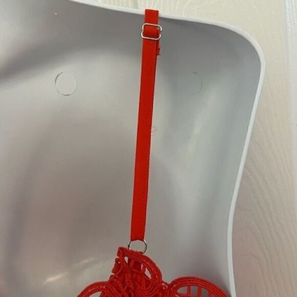 Gianni Bini Orange Cold Shoulder Pleated Flowing Babydoll Dress Size Medium Holi - Picture 5 of 6